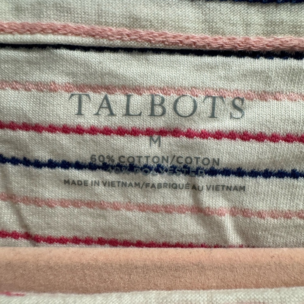 Talbots Multicolord Textured 3/4 Sleeve Top, size Medium - Picture 3 of 6